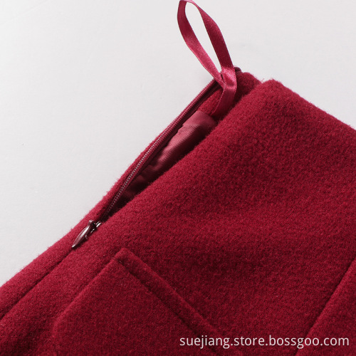 Casual Office Ladies Long Woolen Skirt